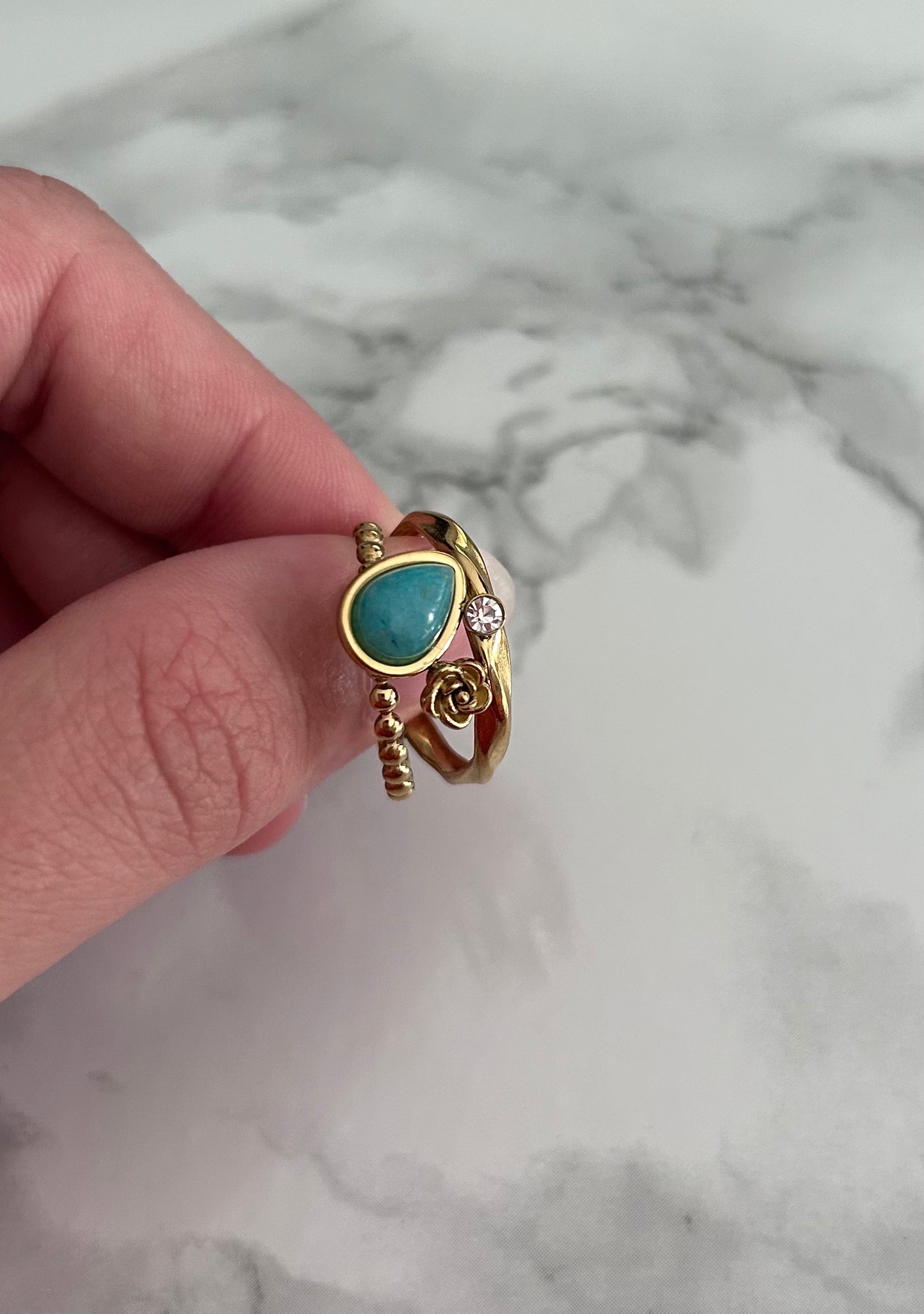 Bague "Caroline" Bleu