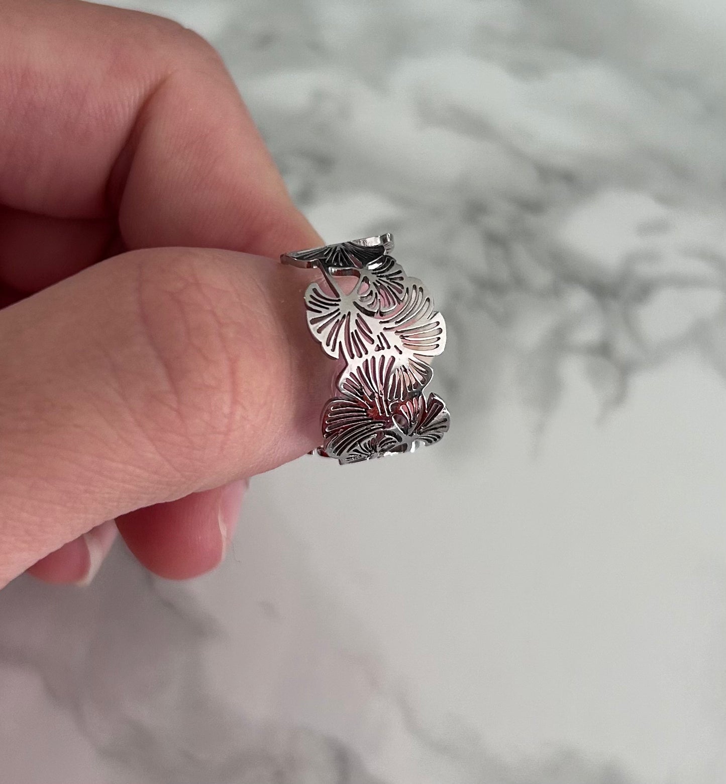 Bague "Flora" argentée