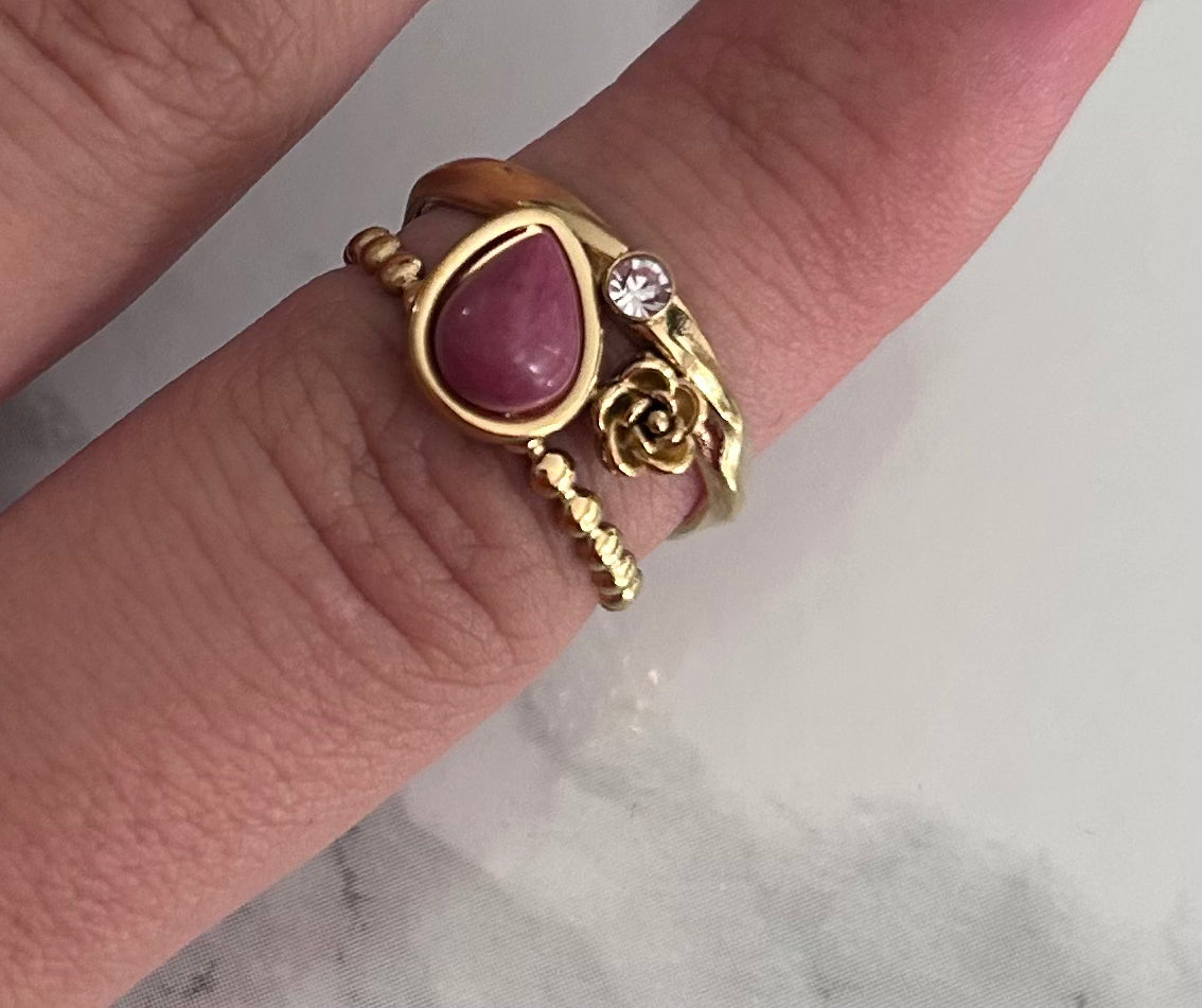 Bague "Caroline" rouge