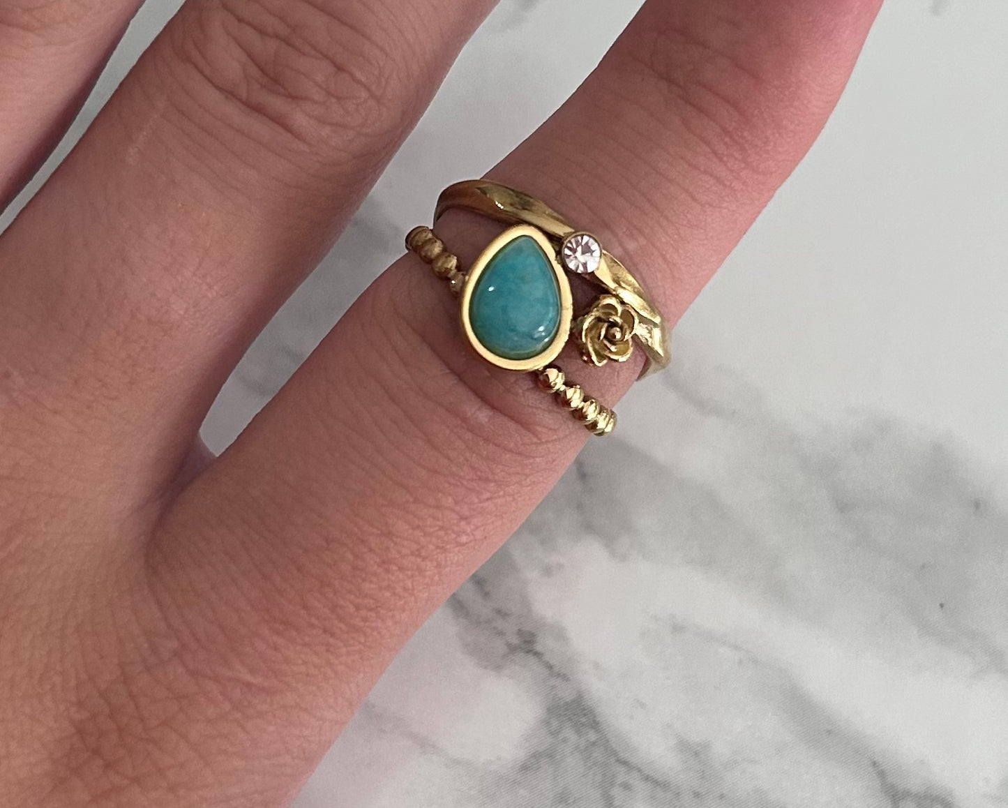 Bague "Caroline" Bleu
