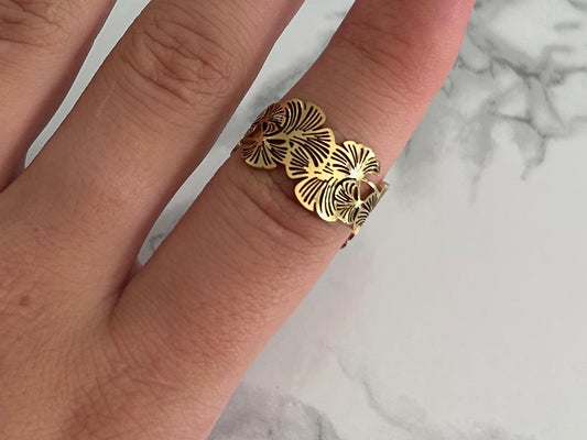 Bague "flora" dorée