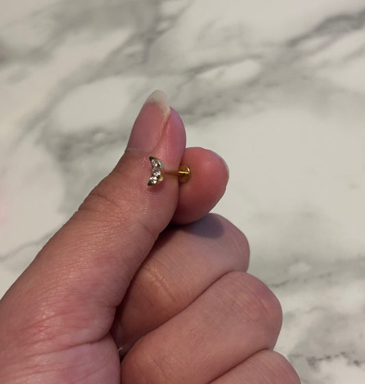 Piercing lune dorée