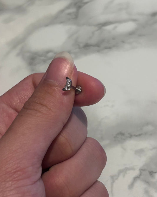 Piercing lune argentée